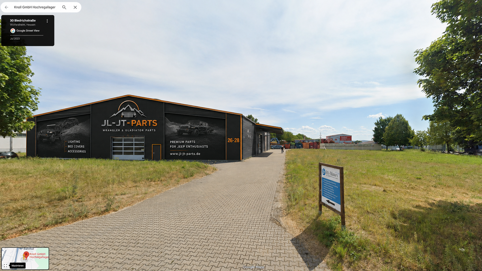 JL-JT-PARTS warehouse facade concept in Wölfersheim